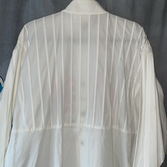 BARBOGLIO by Jan Barboglio White Cotton Oversized Shirt/Dress w/Appliqué sz 8 - Picture 10 of 11